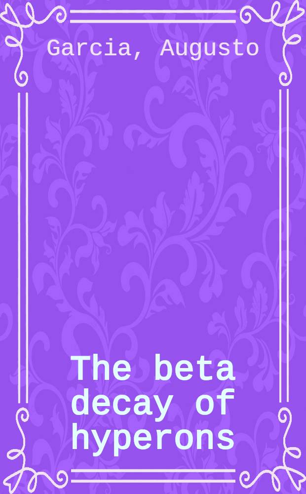 The beta decay of hyperons