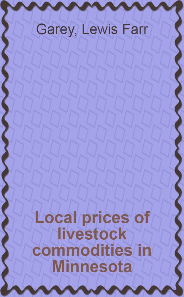 Local prices of livestock commodities in Minnesota
