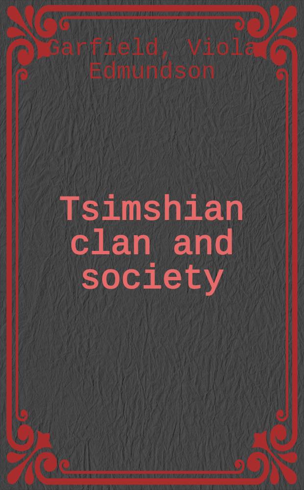 Tsimshian clan and society