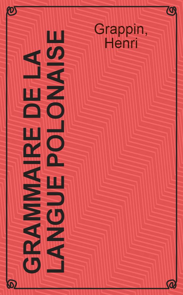 Grammaire de la langue polonaise