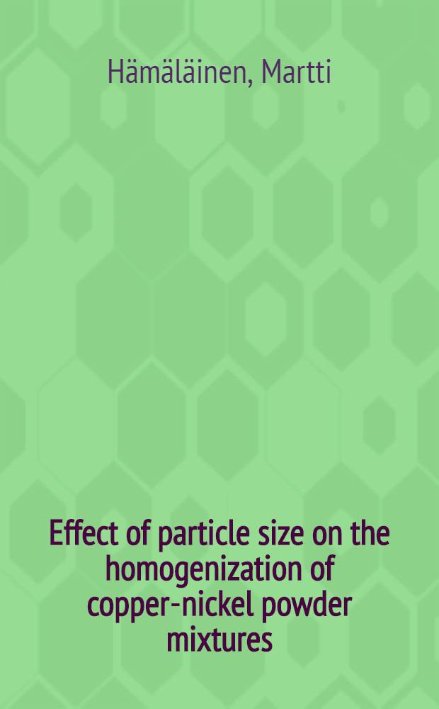 Effect of particle size on the homogenization of copper-nickel powder mixtures