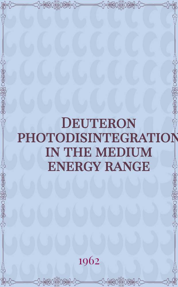 Deuteron photodisintegration in the medium energy range