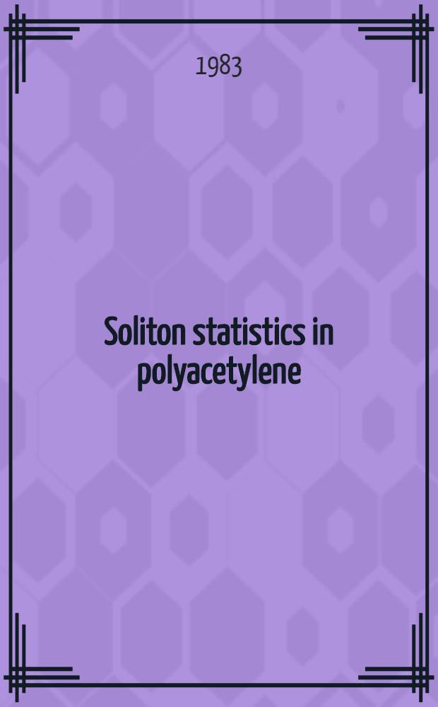 Soliton statistics in polyacetylene