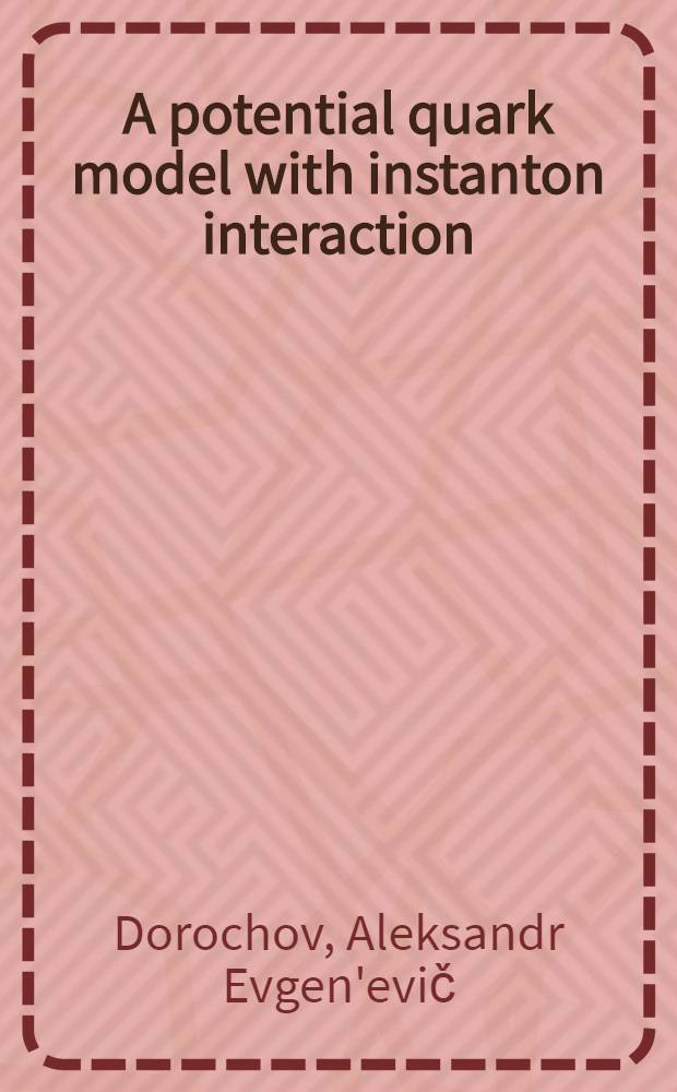 A potential quark model with instanton interaction