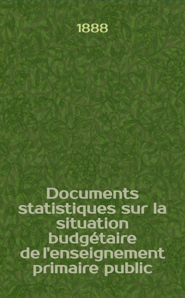 Documents statistiques sur la situation budgétaire de l'enseignement primaire public