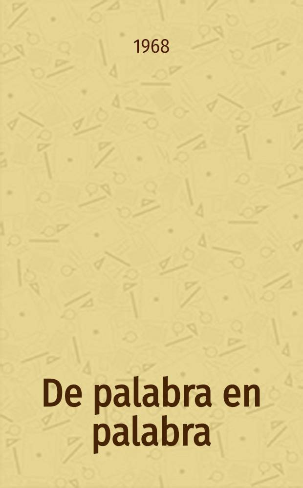De palabra en palabra : Poesía