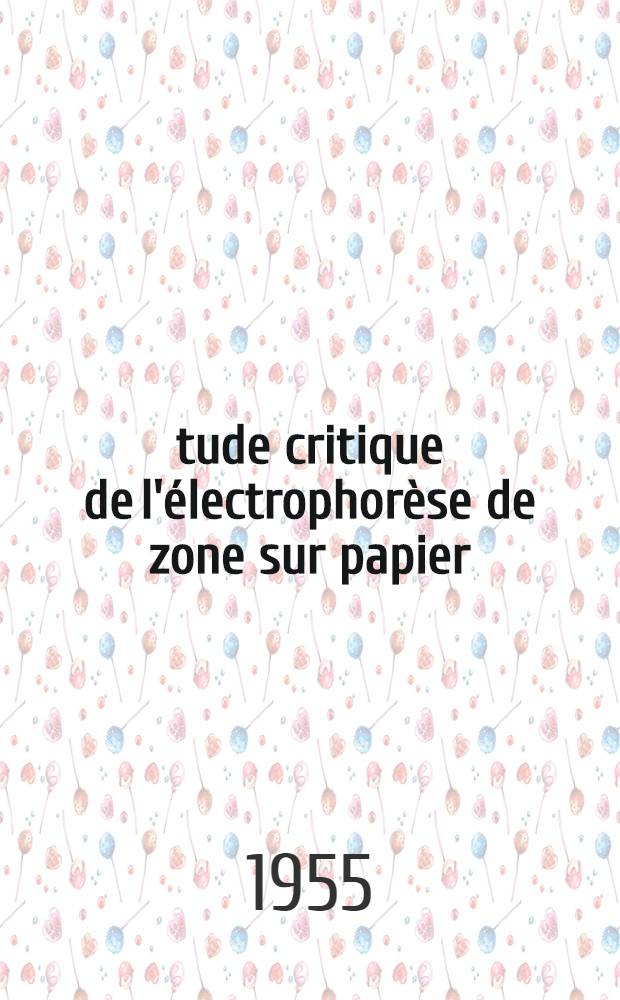 Étude critique de l'électrophorèse de zone sur papier : Application à l'analyse des protéines extraites des tissus cancéreux : (Travail du Laboratoire de pharmacie chimique et pharmacologie de la Faculté mixte de méd. et de pharmacie de Lyon et du Centre régional anticancéreux de Lyon et du Sud-Est) : Thèse pour le doctorat de l'Univ. de Lyon (section de pharmacie)