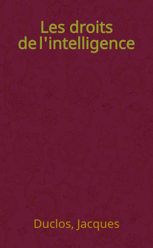 Les droits de l'intelligence : Conf&eacute;rence faite devant des &eacute;crivains, savants, artistes, m&eacute;decins, professeurs, ing&eacute;nieurs et avocats, r&eacute;unis le 1-er juin 1938 par la Maison de la culture &agrave; la Maison de la chimie &agrave; Paris, Allocution d'Aragon
