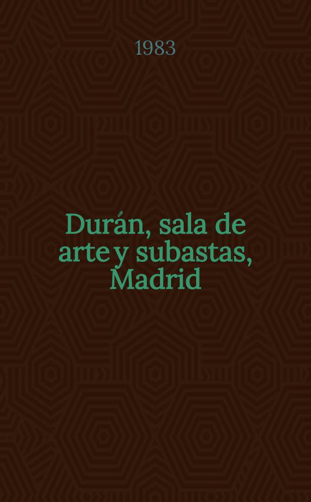 Durán, sala de arte y subastas, Madrid : [Catálogo il.]. Subasta N 170. T. 1 : Joyas