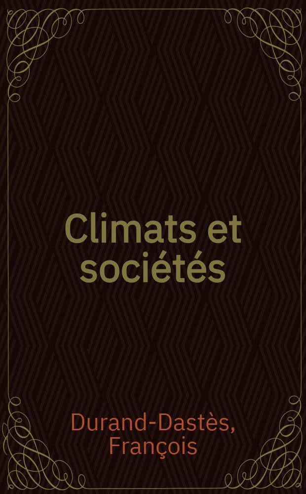 Climats et sociétés