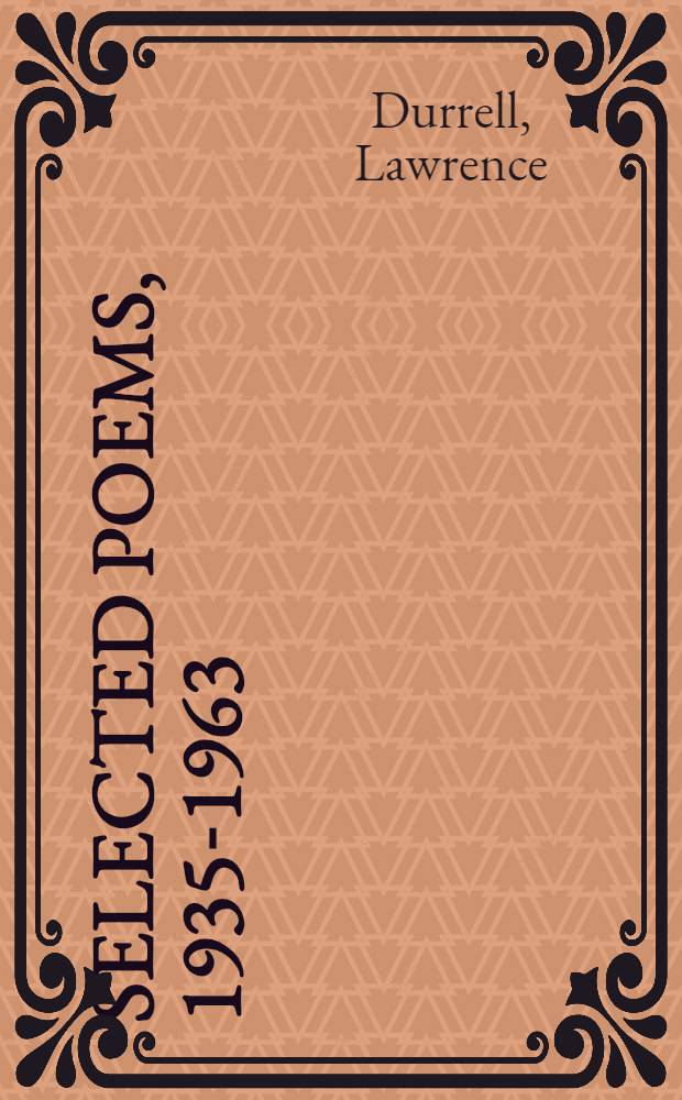 Selected poems, 1935-1963