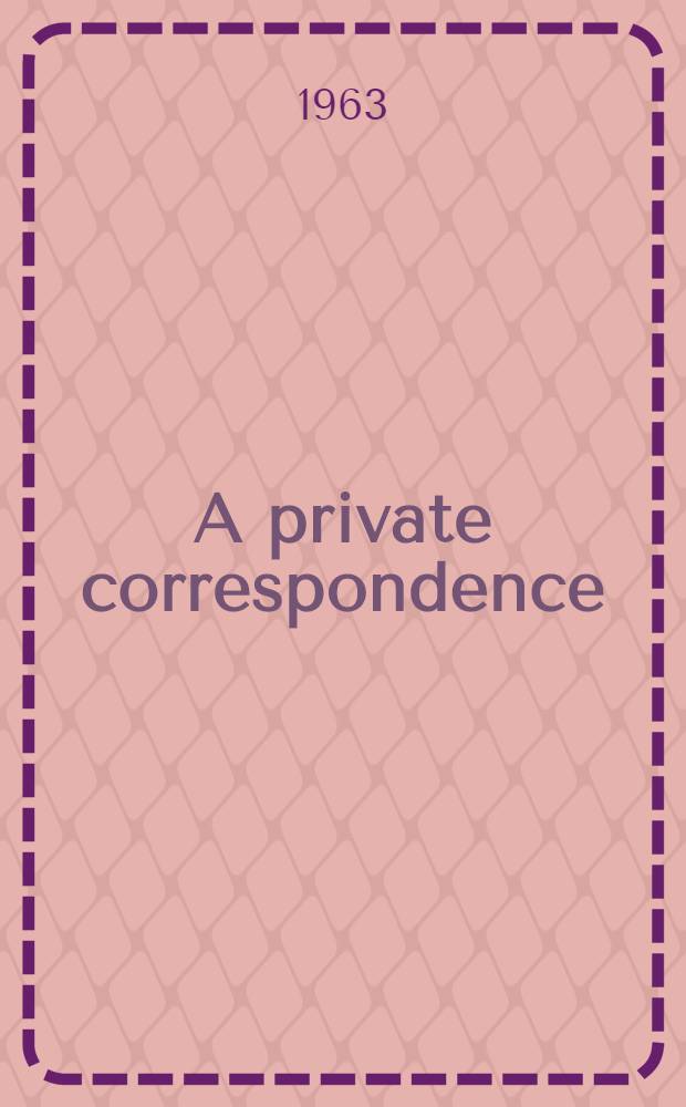 A private correspondence
