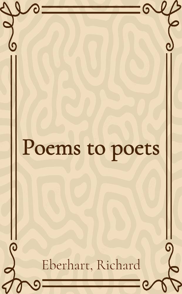 Poems to poets