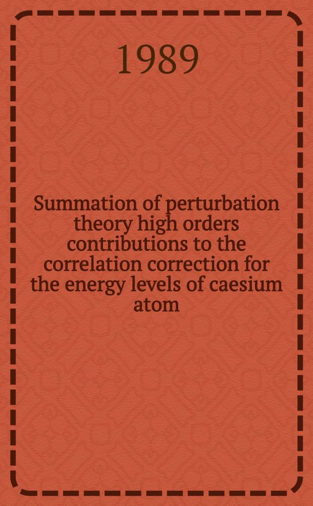 Summation of perturbation theory high orders contributions to the correlation correction for the energy levels of caesium atom