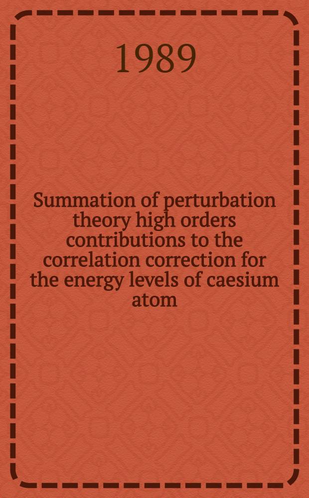 Summation of perturbation theory high orders contributions to the correlation correction for the energy levels of caesium atom
