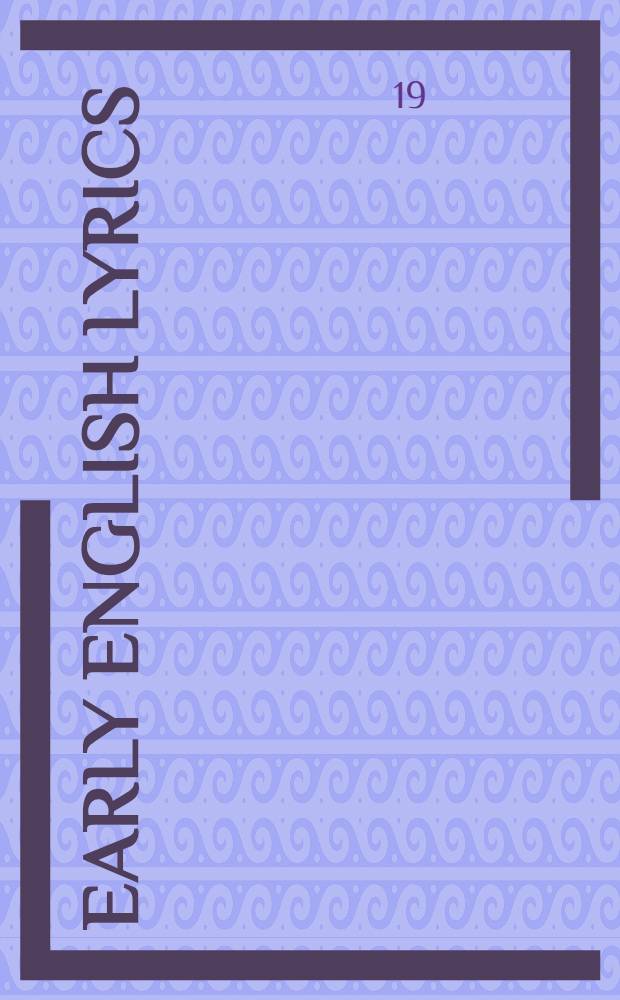 Early English lyrics