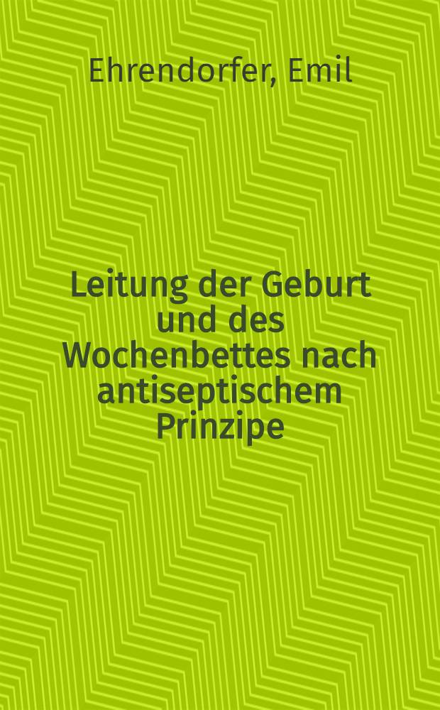 Leitung der Geburt und des Wochenbettes nach antiseptischem Prinzipe
