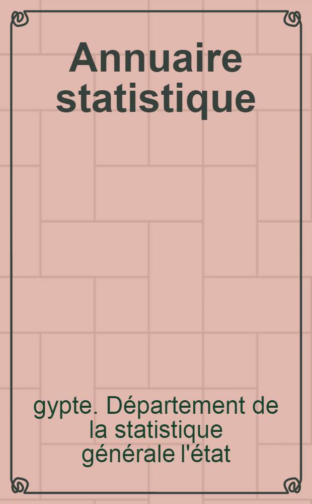 Annuaire statistique