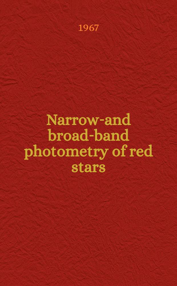 Narrow-and broad-band photometry of red stars