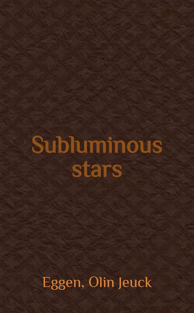 Subluminous stars