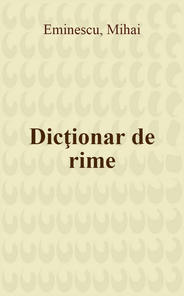 Dicţionar de rime
