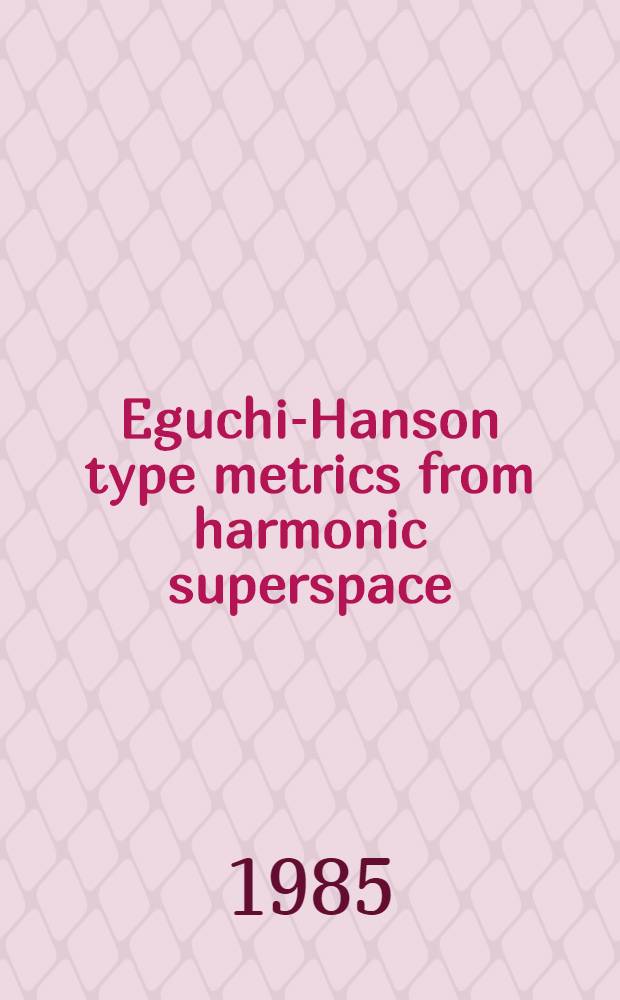 Eguchi-Hanson type metrics from harmonic superspace