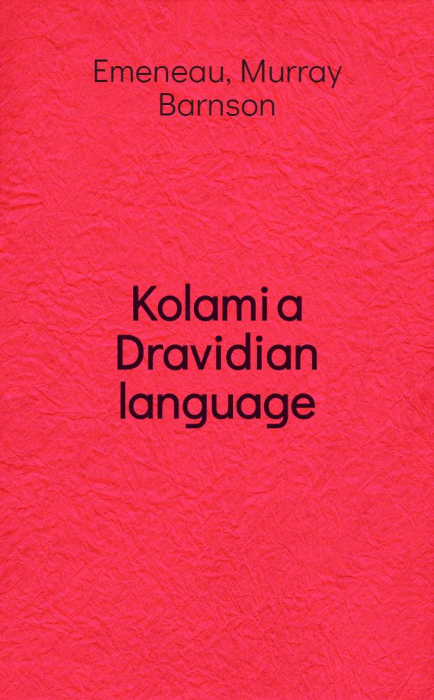 Kolami a Dravidian language