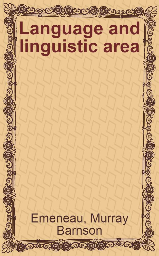 Language and linguistic area
