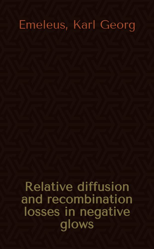 Relative diffusion and recombination losses in negative glows