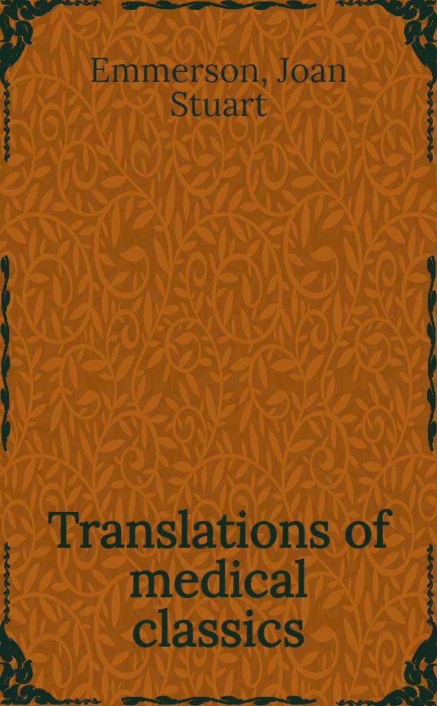 Translations of medical classics : A list