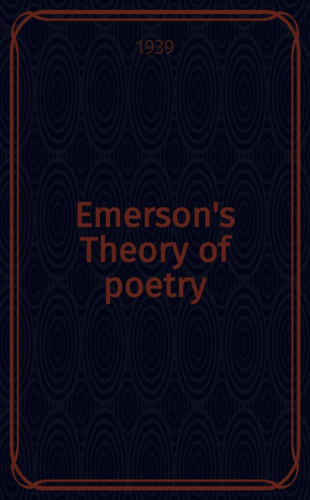 Emerson's Theory of poetry