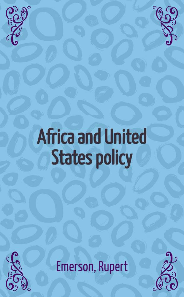Africa and United States policy