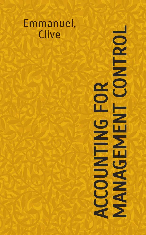 Accounting for management control