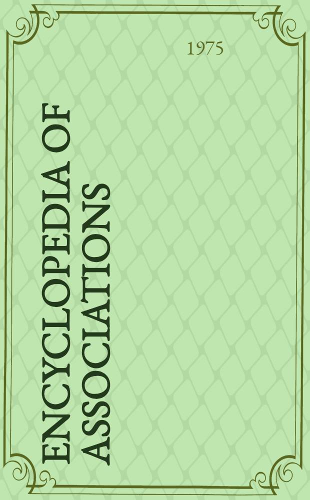 Encyclopedia of associations : A guide to national and international organizations ... Vol. 3 : New associations and projects