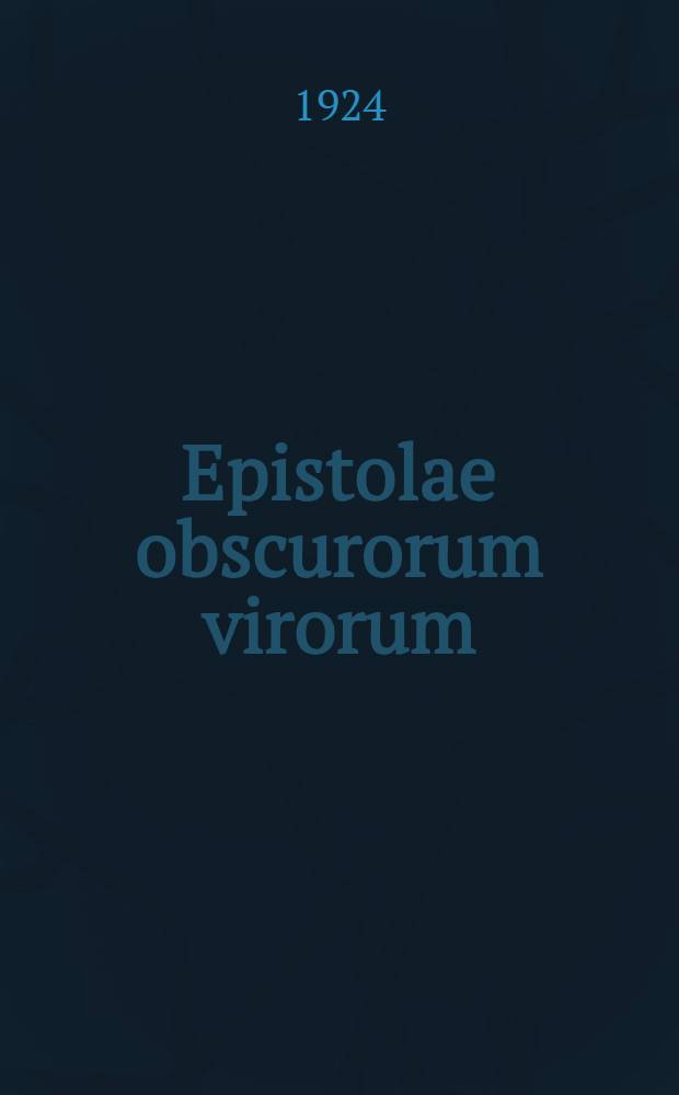 Epistolae obscurorum virorum