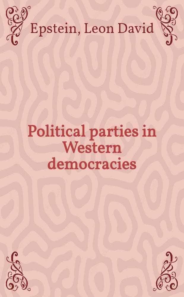 Political parties in Western democracies