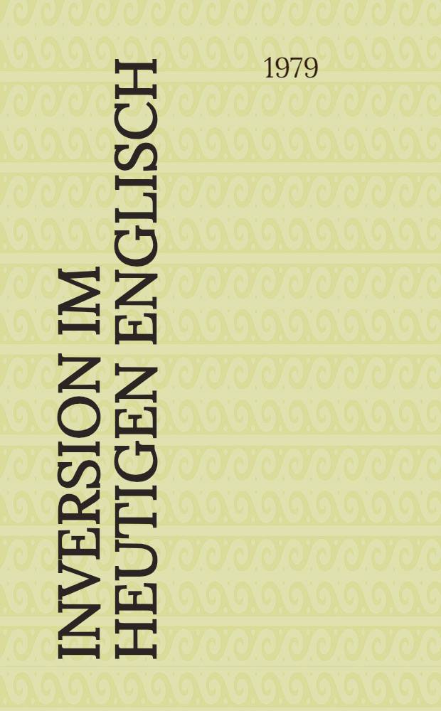 Inversion im heutigen Englisch