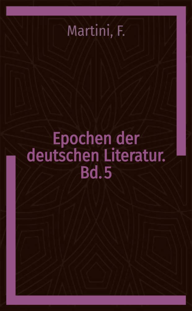 Epochen der deutschen Literatur. Bd. 5/2 : Deutsche Literatur im bürgerlichen Realismus