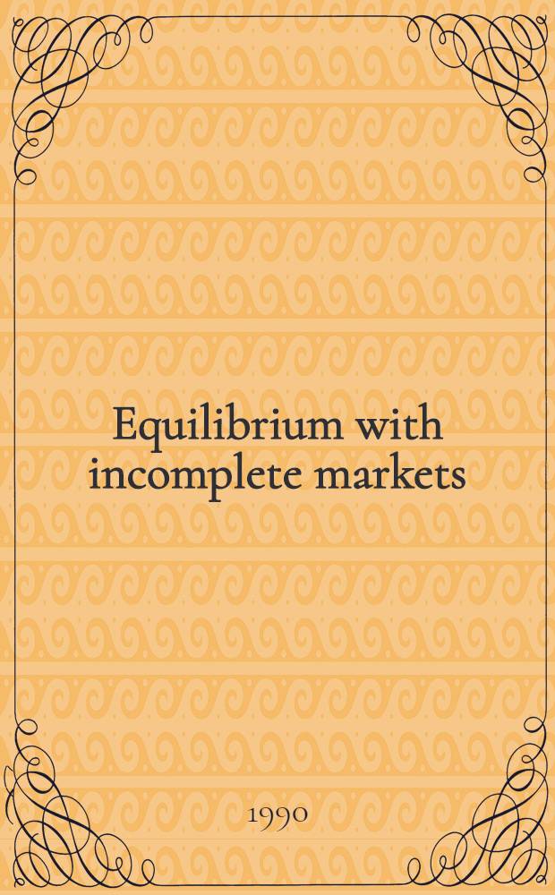 Equilibrium with incomplete markets