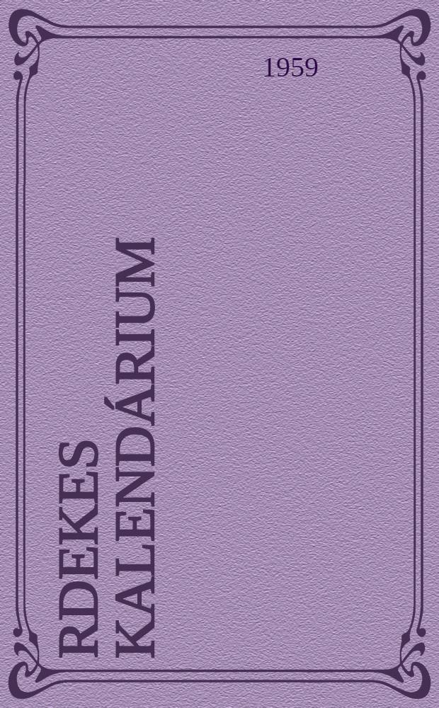 &Eacute;rdekes kalend&aacute;rium