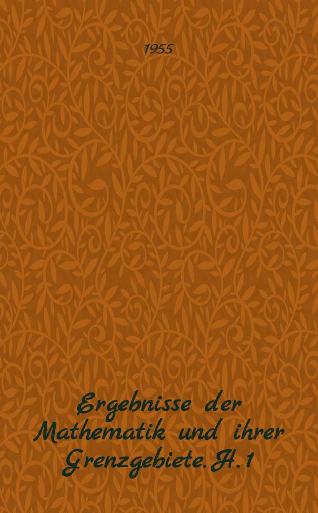 Ergebnisse der Mathematik und ihrer Grenzgebiete. H. 1 : Transfinite Zahlen