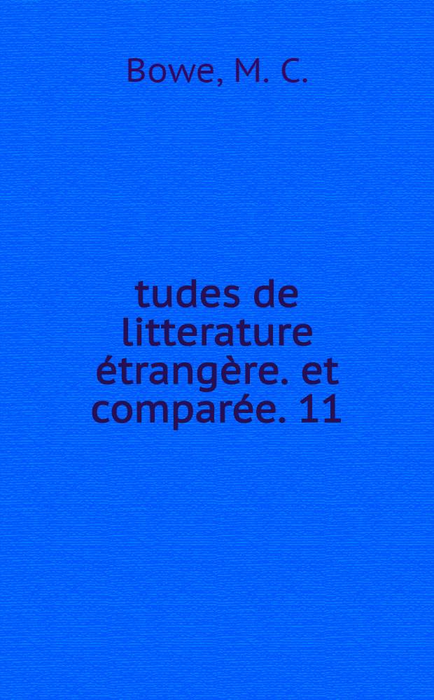 Études de litterature étrangère. et comparée. [11] : Sa place dans le renouveau catholique en Europe