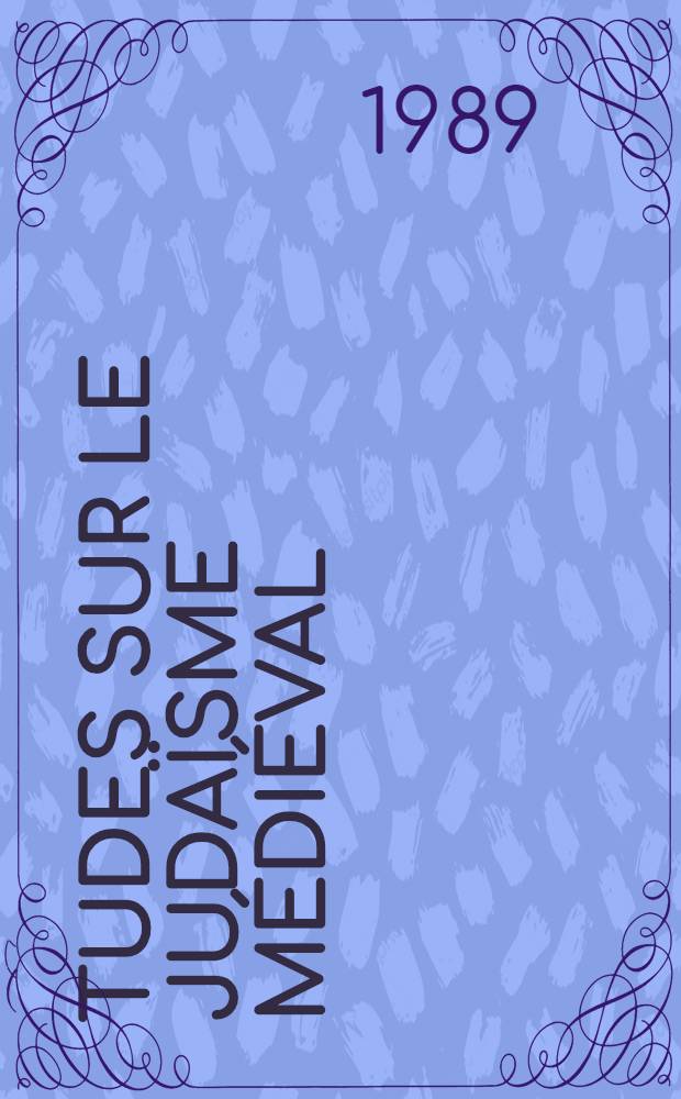 Études sur le judaïsme médiéval