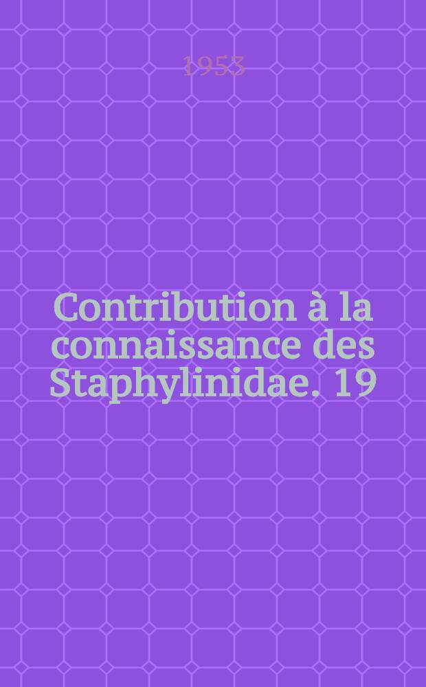 Contribution à la connaissance des Staphylinidae. 19 : Le complexe racial de Stilicus planatus Fagel