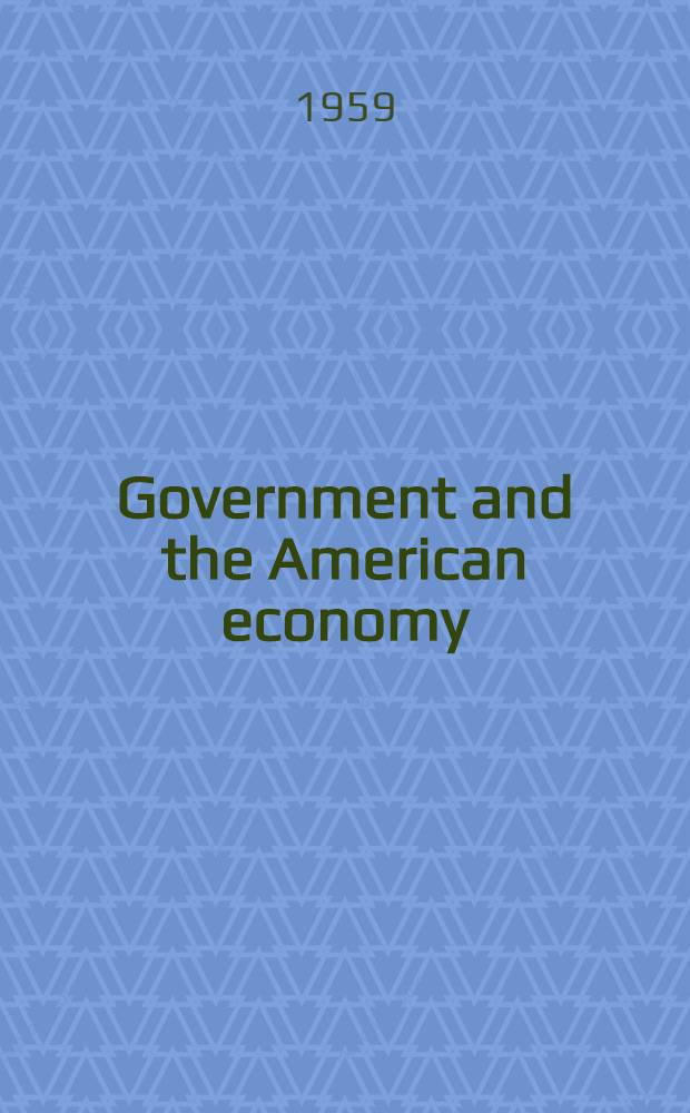 Government and the American economy