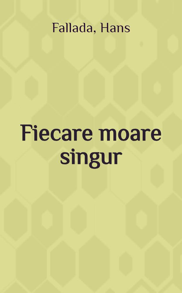 Fiecare moare singur