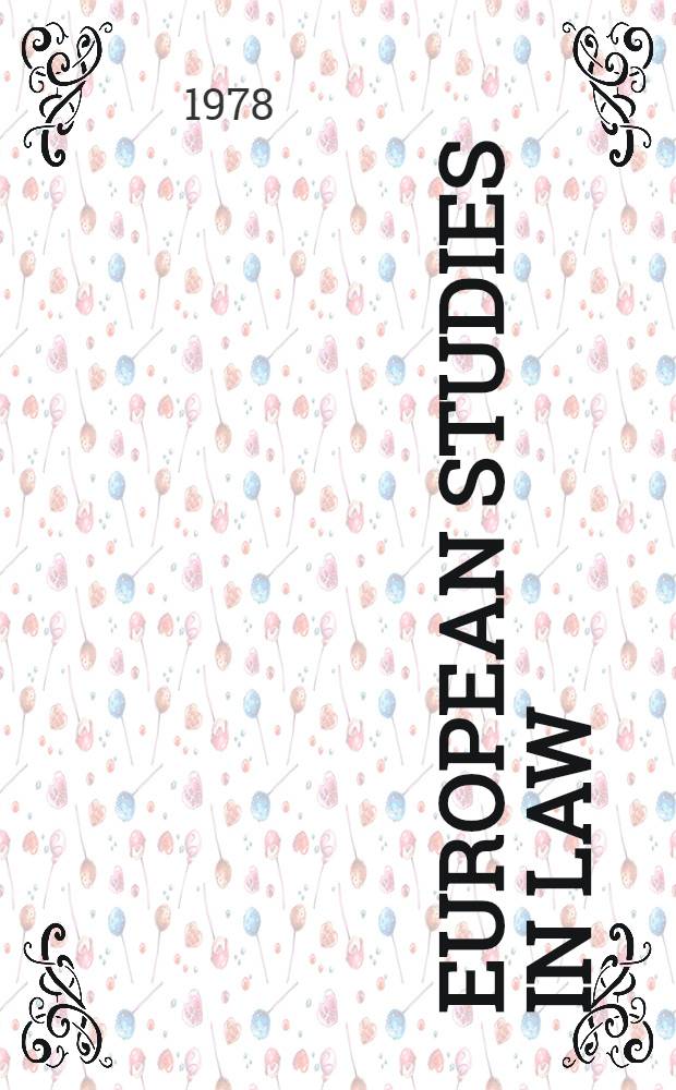 European studies in law