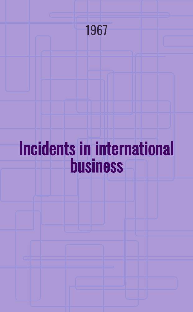 Incidents in international business