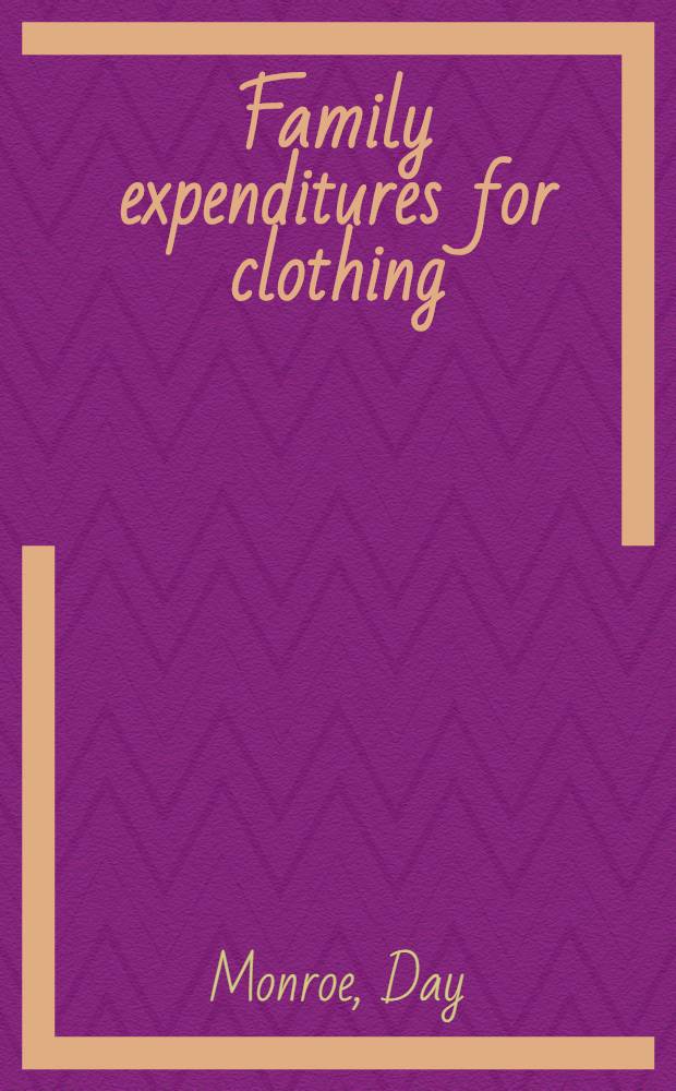 Family expenditures for clothing : Five regions