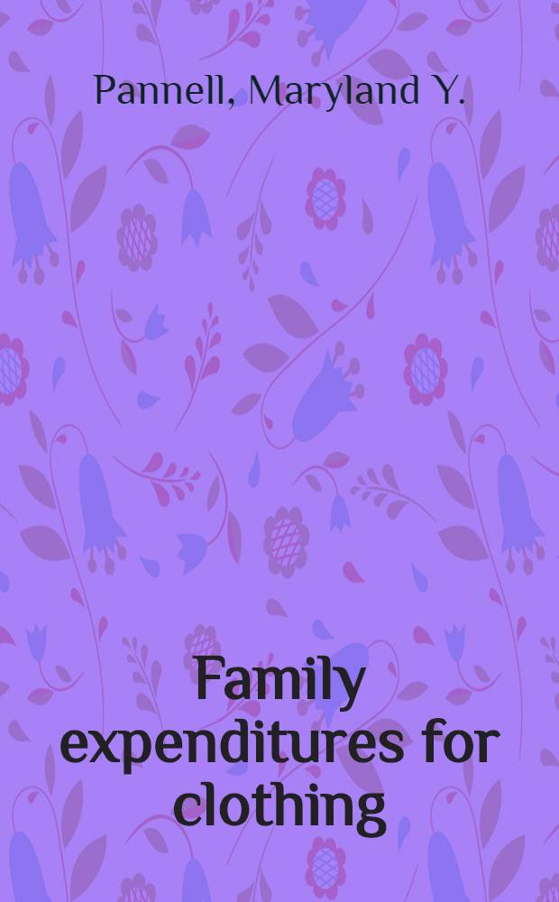 Family expenditures for clothing : Five regions